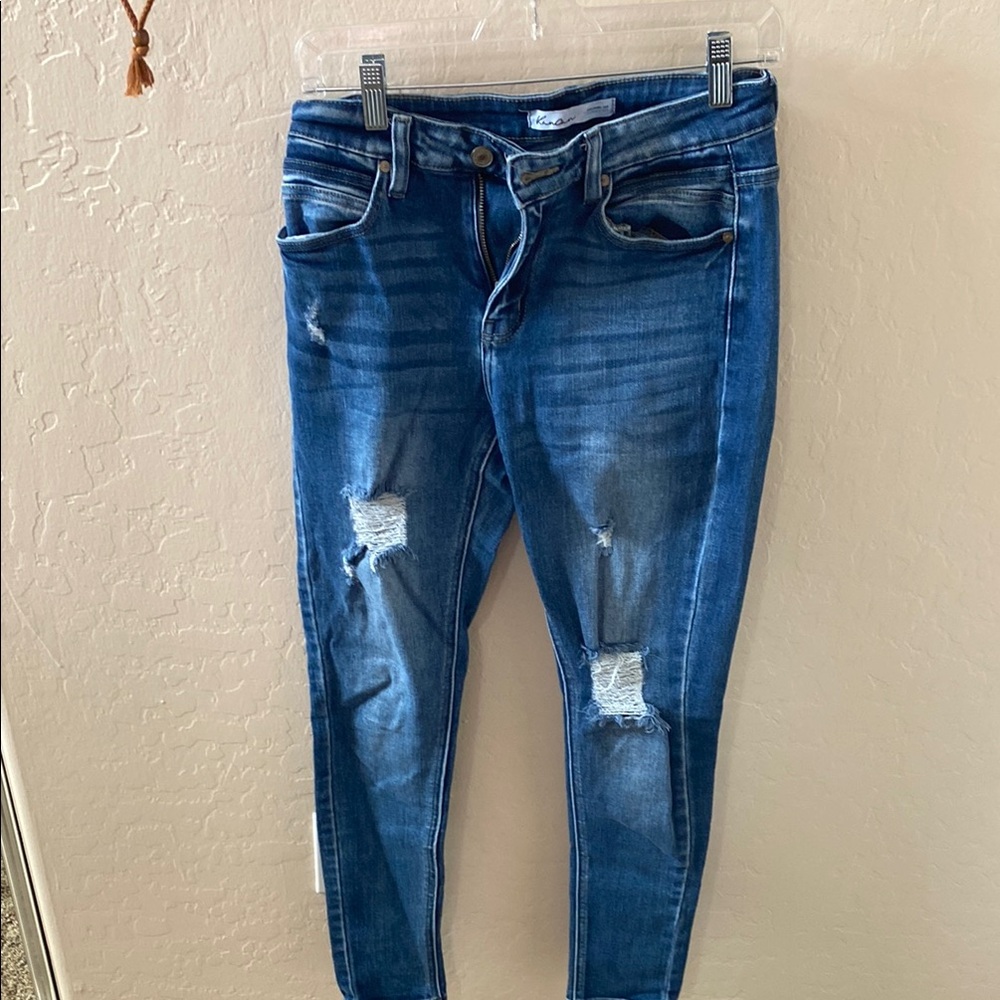 Blue Distressed Women's Jeans